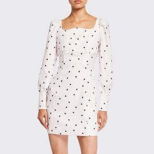 Mestiza New York Katrina Mini Dress Pale Pink Black Print Puff Sleeve Size 0